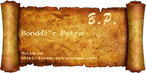 Bondár Petra névjegykártya