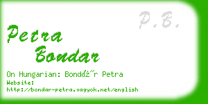 petra bondar business card